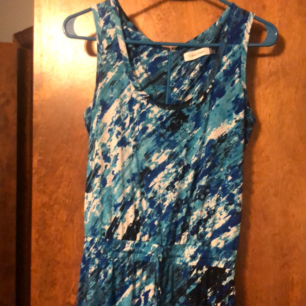 Calvin Klein Abstract Blue and Black Jumpsuit